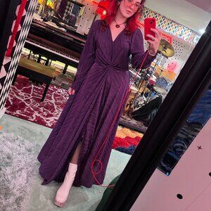 Purple Plisse Disco Maxi Gown